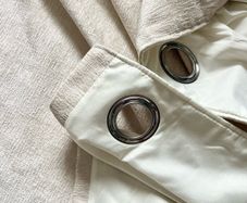 Beige Eyelet Curtains (Pair)(Extra Wide)