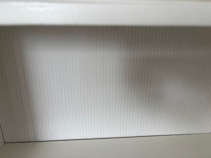 White/ cream ikea Bookcase with ticking backing