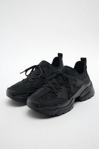 Zara Rhinestones Black Trainers