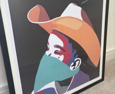 Solus Cowboy, signed limited edition print framed