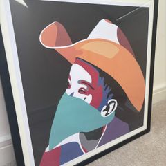 Solus Cowboy, signed limited edition print framed