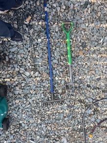 Rake and fork for garden