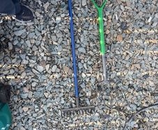 Rake and fork for garden