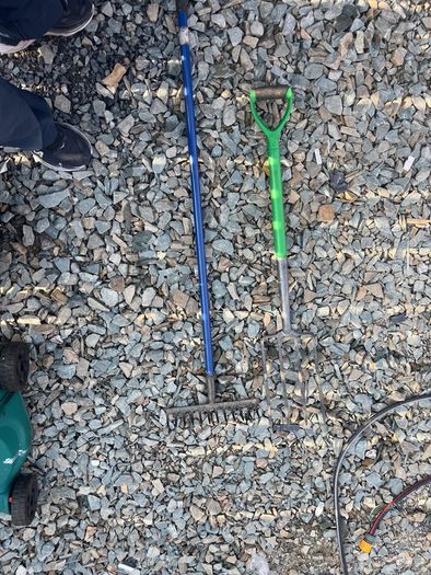 Rake and fork for garden