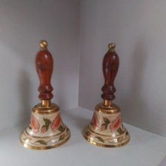 Two VTG Brass & Enamel Bells