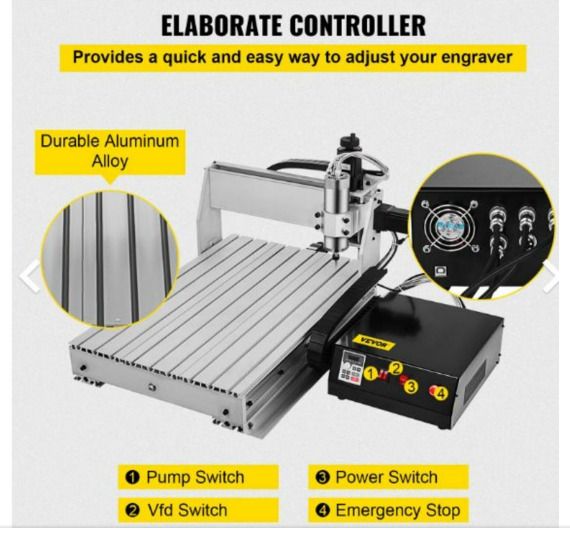4axis Cnc Router 6040 Machine Tool 6063 Industrial Aluminum Durable Cutter