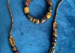 Tiger eye necklace and bracelet set