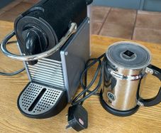 Nespresso coffee maker and milk frother