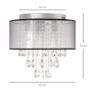 Modern Crystal Chandelier Flush Mount Ceiling Light with Drum Shade for Living Room Bedroom Dining Room Silver, 40cm Image 6