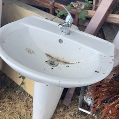 Bathroom sink and toilet