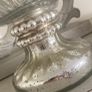 ShabbyChic Large ribbed glass bowl with vintage style crackle glass base stand..beautiful on it's own or filled Image 2