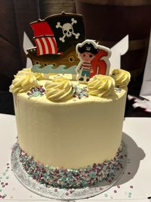 pirate ship cake topper and candle no 6