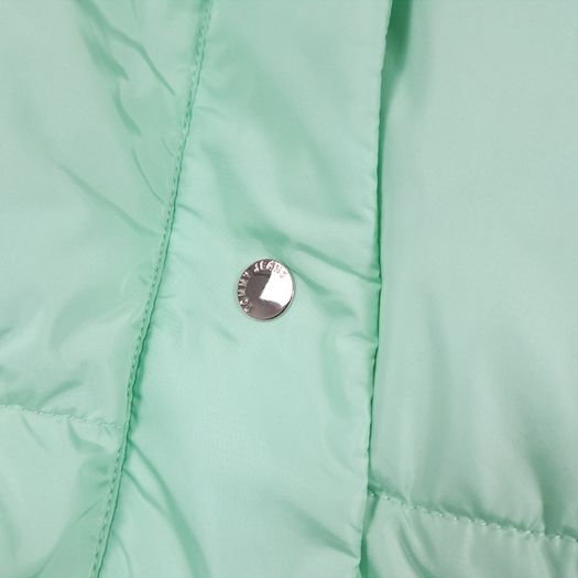 Tommy Jeans Mint Green Seafoam Cropped Convertible Puffer Jacket Size M