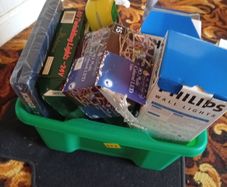Garage & Household Clearance Job Lot. Vintage Lights, Darts, Clock & Storage Tub