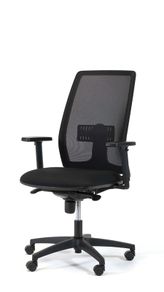 Lira High Back Swivel Mesh Chair with adjustable arms - Black