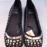 SALE!  Girls' Black Studded Satin Pumps Image 3