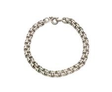 Vintage Double Rolo Interlocking Rings 800 Silver Bracelet