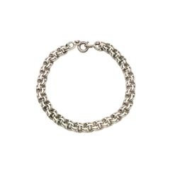 Vintage Double Rolo Interlocking Rings 800 Silver Bracelet
