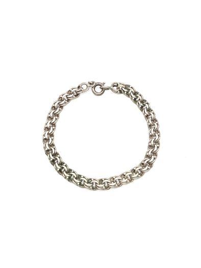 Vintage Double Rolo Interlocking Rings 800 Silver Bracelet