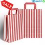 Job lot 20 bags Red and white striped paper carrier bags Image 2