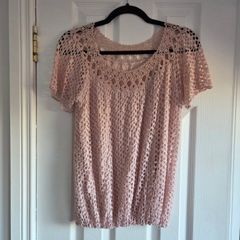 Peach dressy top, size 10
