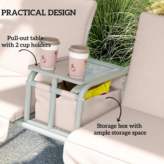 2 Seater Garden Swing Chair Patio Rocking Bench w/ Tilting Canopy