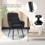 Dining Chair Set of 2 with backrests, Thick Padded Seat armchairs, Easy-Clean Faux Leather and Linen, Sturdy Metal Legs kitchen chairs for Dining and Living Room(Black) Image 9