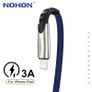 NOHON Premium 2M Apple 3A Lightning Fast Charger & Data Sync Zinc Alloy Flat Nylon Braided Cable (Brand New/Warranty) Image 2