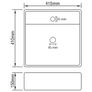 Luxury Basin Overflow Square Matt White 41x41 cm Ceramic Image 2