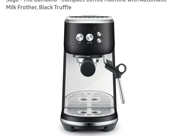 Sage - The Bambino - Compact Coffee Machine with Automatic Milk Frother, Black Truffle
