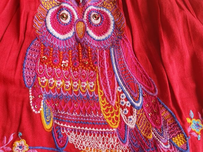 New Tags Beautiful Monsoon Girls Red Embroidered Beaded Skirt 12 to 13Yrs
