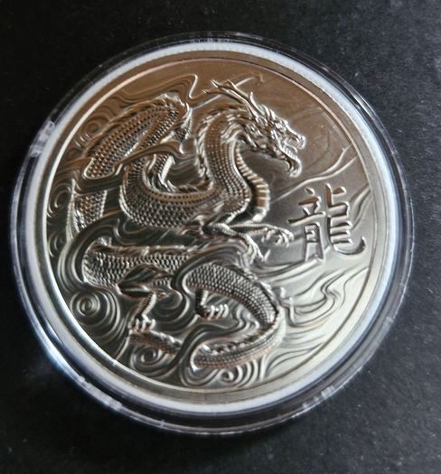 1 oz Silver 1 Pound Coin Ascension Islands Lunar Dragon 2024