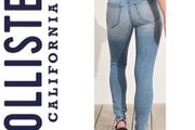 HOLLISTER ripped high waisted jeans Sz W26  (Fit 8-10UK) - Rrp 49.95