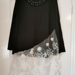 Unique Tunic Dress with White Lace Trim size 18
