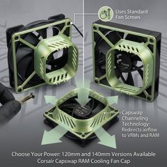Custom 3D Printed Corsair Capswap RAM and VRM Cooling Fan Cap