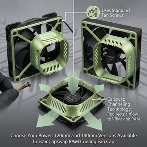 Custom 3D Printed Corsair Capswap RAM and VRM Cooling Fan Cap