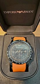 Emporio Armani Sportivo Men's Black & Orange Watch