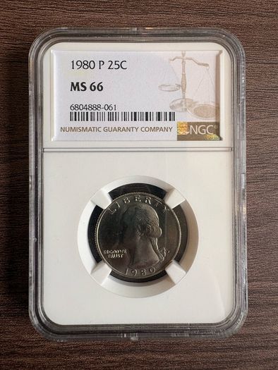 Usa 1980 P 25c Ngc Ms66