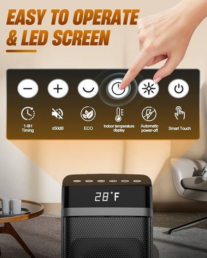 FREE 3 DAY SHIPPING 2000W Electric Heater Energy Efficient, Electric Fan Heater with 3 Modes, Low Energy ECO Mode, Ambient Temperature Display