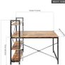 SALE Oak & Tea Computer Desk, Writing Desk with 4 Tier DIY Storage Shelves on Left or Right, 120 x 60 x 122cm Work Table for Office Living Room, Steel Frame, Industrial Image 2