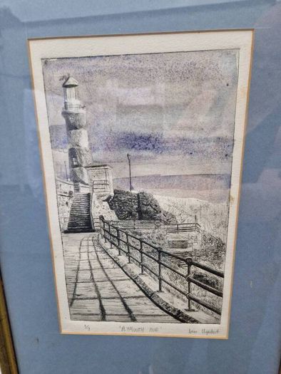 Artists signed print  limited edition number 1 of 7 Print  Plymouth Hoe by Iain Urquhart