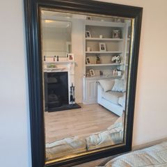 Large Charcoal Black Wall Mirror