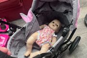 Doll pram and baby