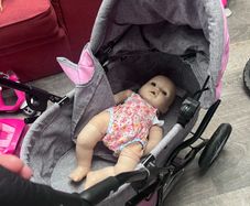 Doll pram and baby