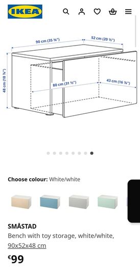 IKEA bench with toy storage + bench pad