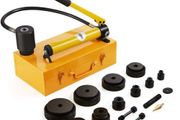 15 Ton Hydraulic Knockout Punch Driver Kit Hole Tool 12.7mm-101.6mm with 10 Dies