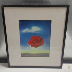 Meditative rose by ealvador dali framed print