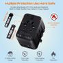 Universal Travel Adapter, Travel Plug Adapter Worldwide Travel Charger with 2 USB-C & 2 USB-A Ports, Dual 10A Fuses, All-in-One International Travel Adapter - EU UK US AU Plugs Image 7