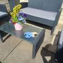 Garden Rattan set. 2 Seater Sofa, 2 Armchairs, 2 Planters, Coffee Table.table Image 2