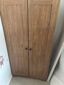 Mama and Papa wood effect wardrobe